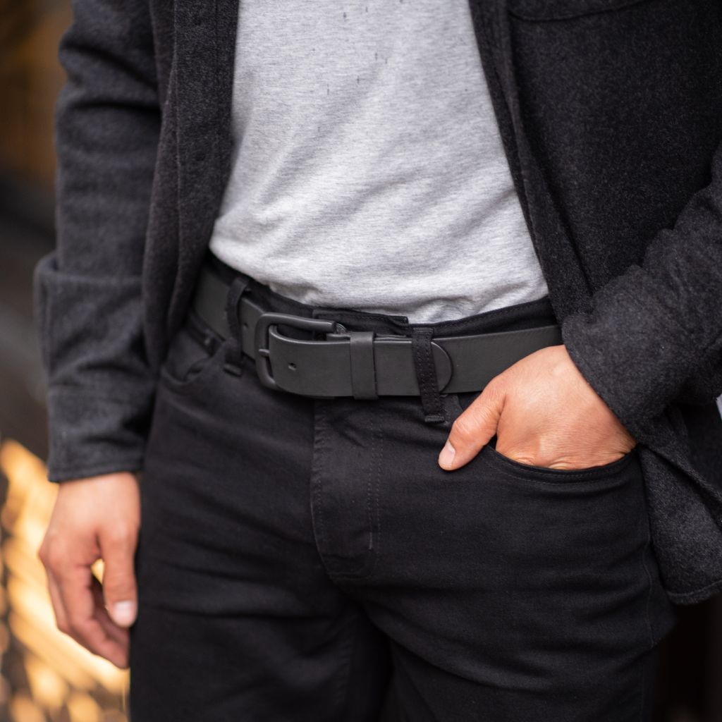 Men's Heritage Leather Belt | Black Matte - Image 6