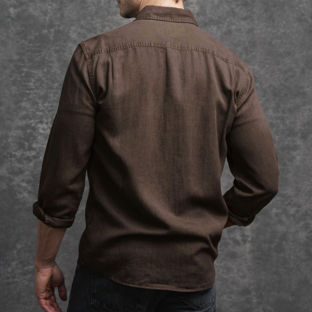 Chambray Workshirt | Brown - Image 7