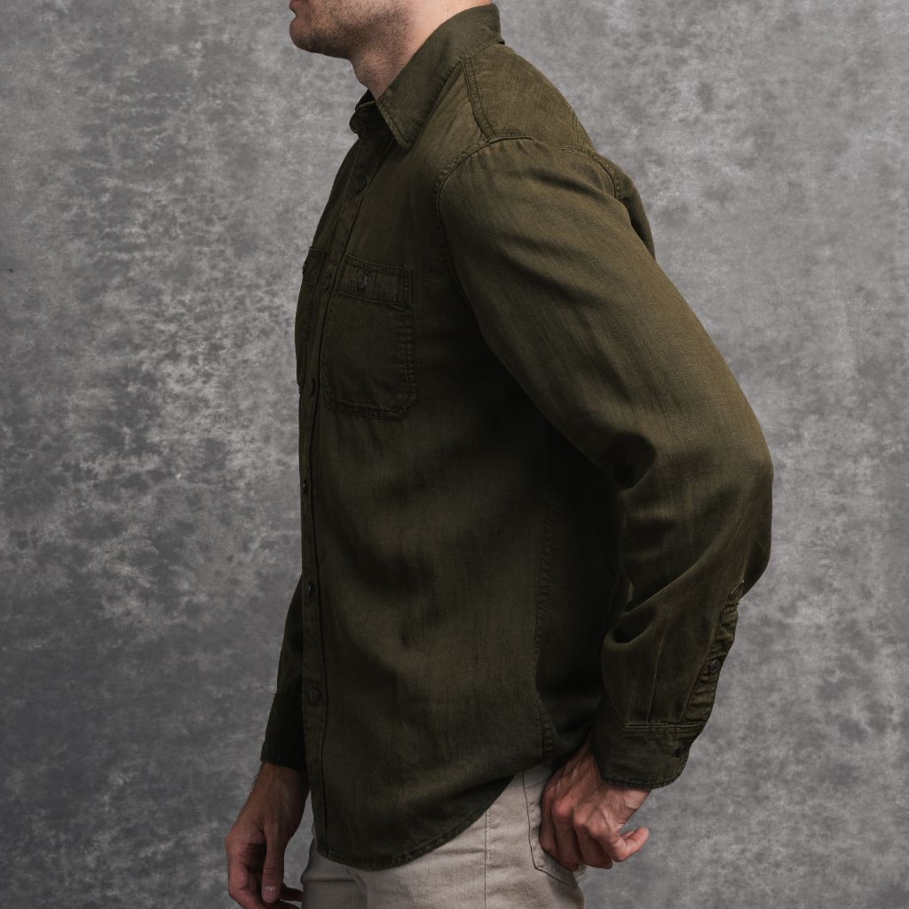 Chambray Workshirt | Olive - Image 7