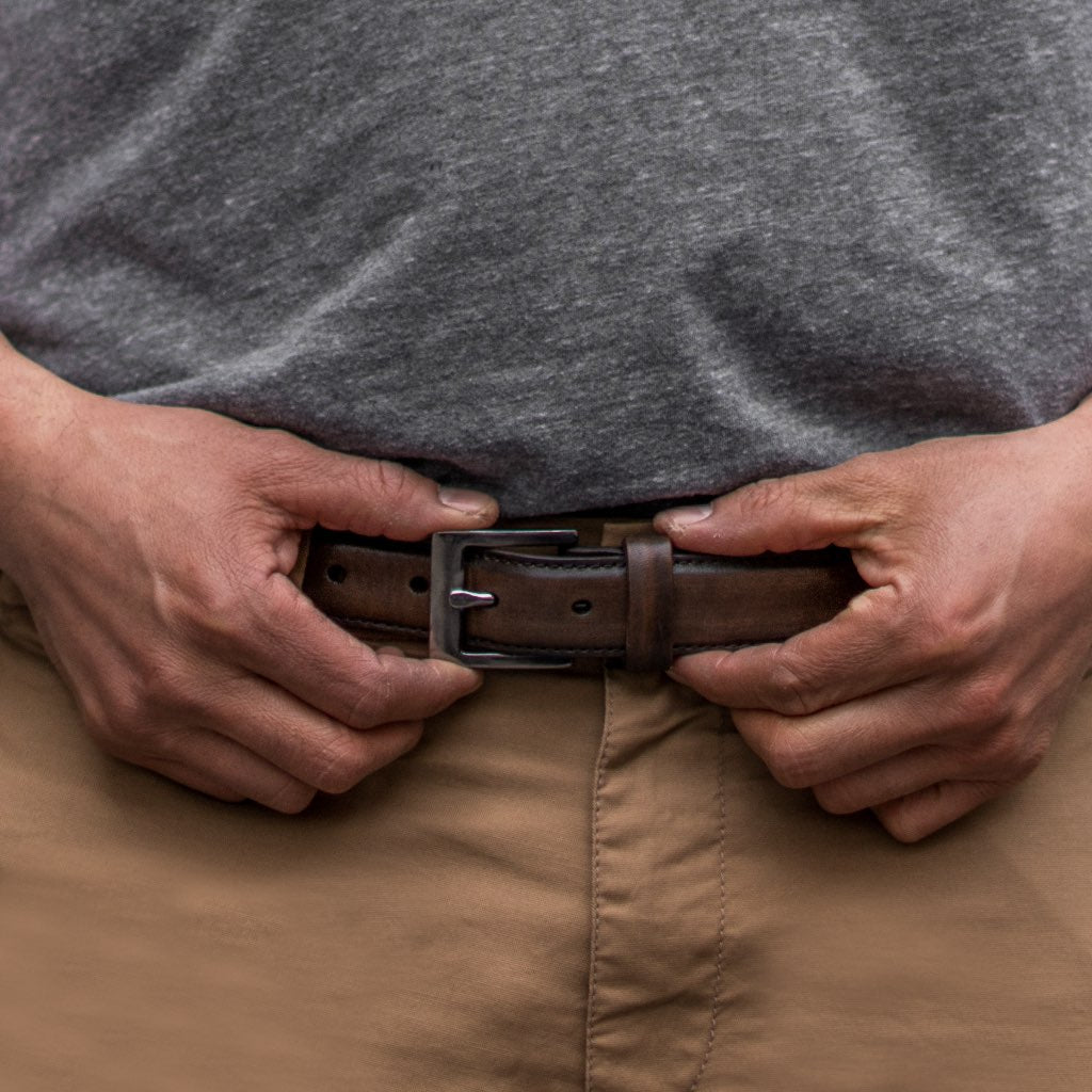 Men's Classic Leather Belt | Black Coffee - Image 4