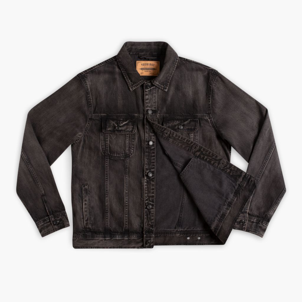 Denim Trucker Jacket | Faded Black - Image 5