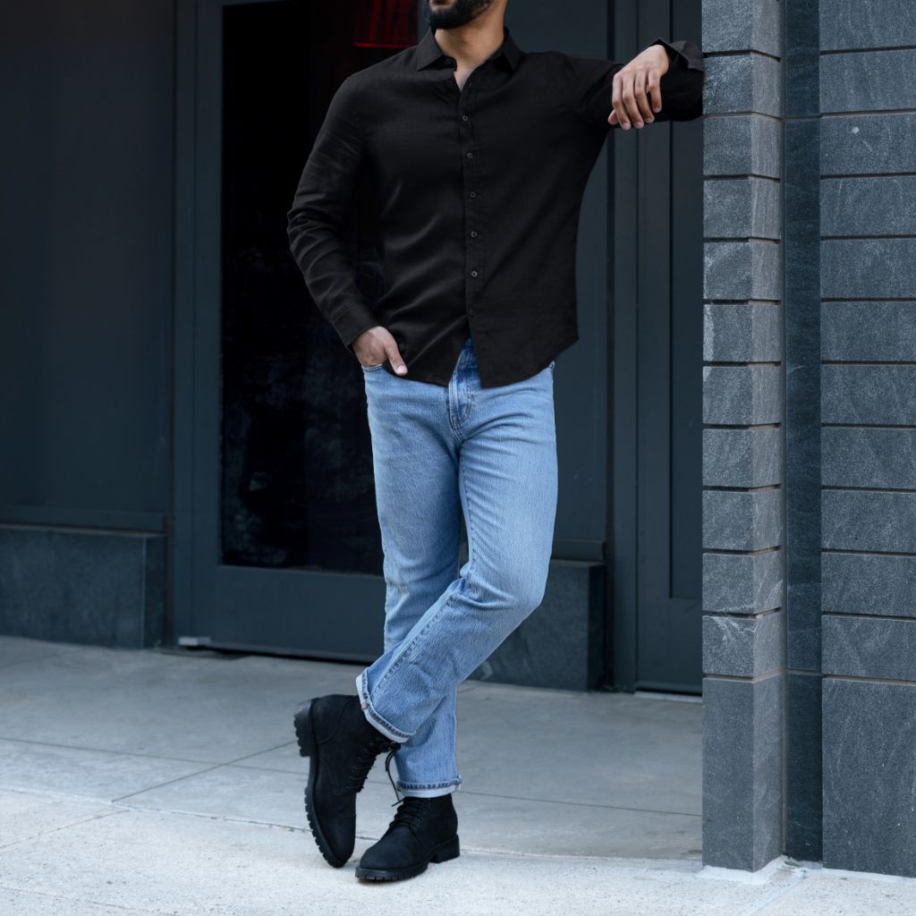 Linen Shirt | Black - Image 8