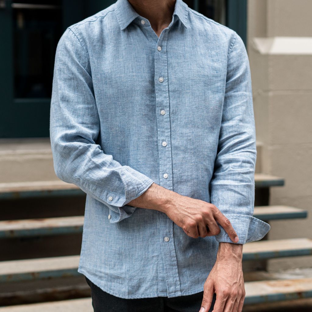Linen Shirt | Blue - Image 6