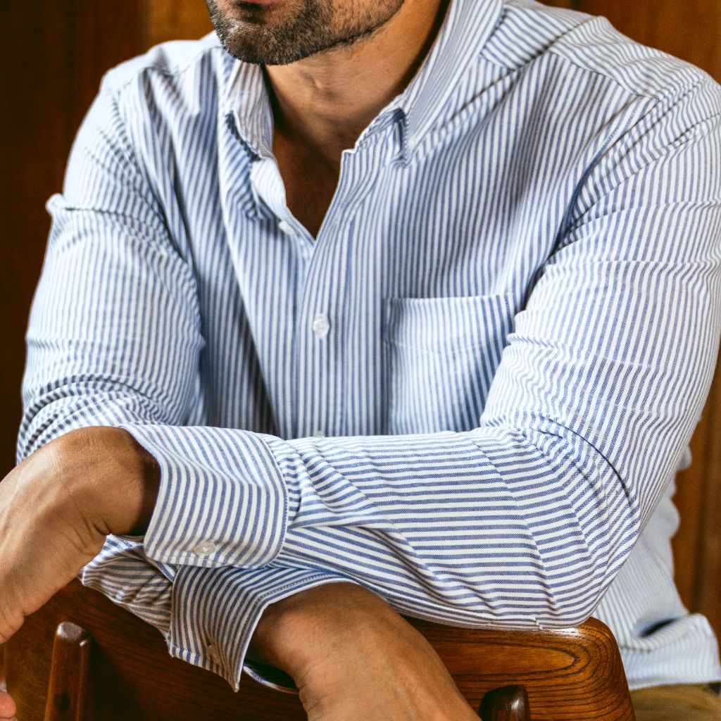 Oxford Shirt | White & Indigo - Image 6