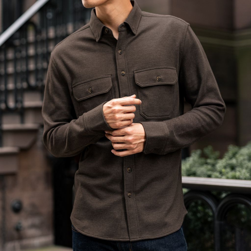 Everyday Button-Down Shirt | Brown (Two Pocket) - Image 6