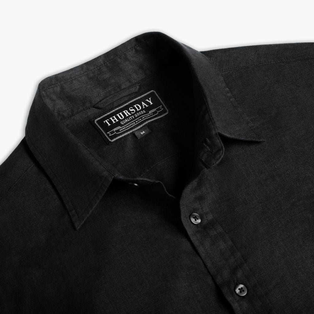 Linen Shirt | Black - Image 4