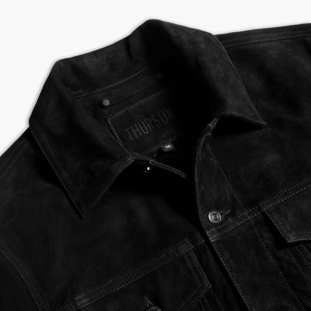Suede Trucker Jacket | Black - Image 7