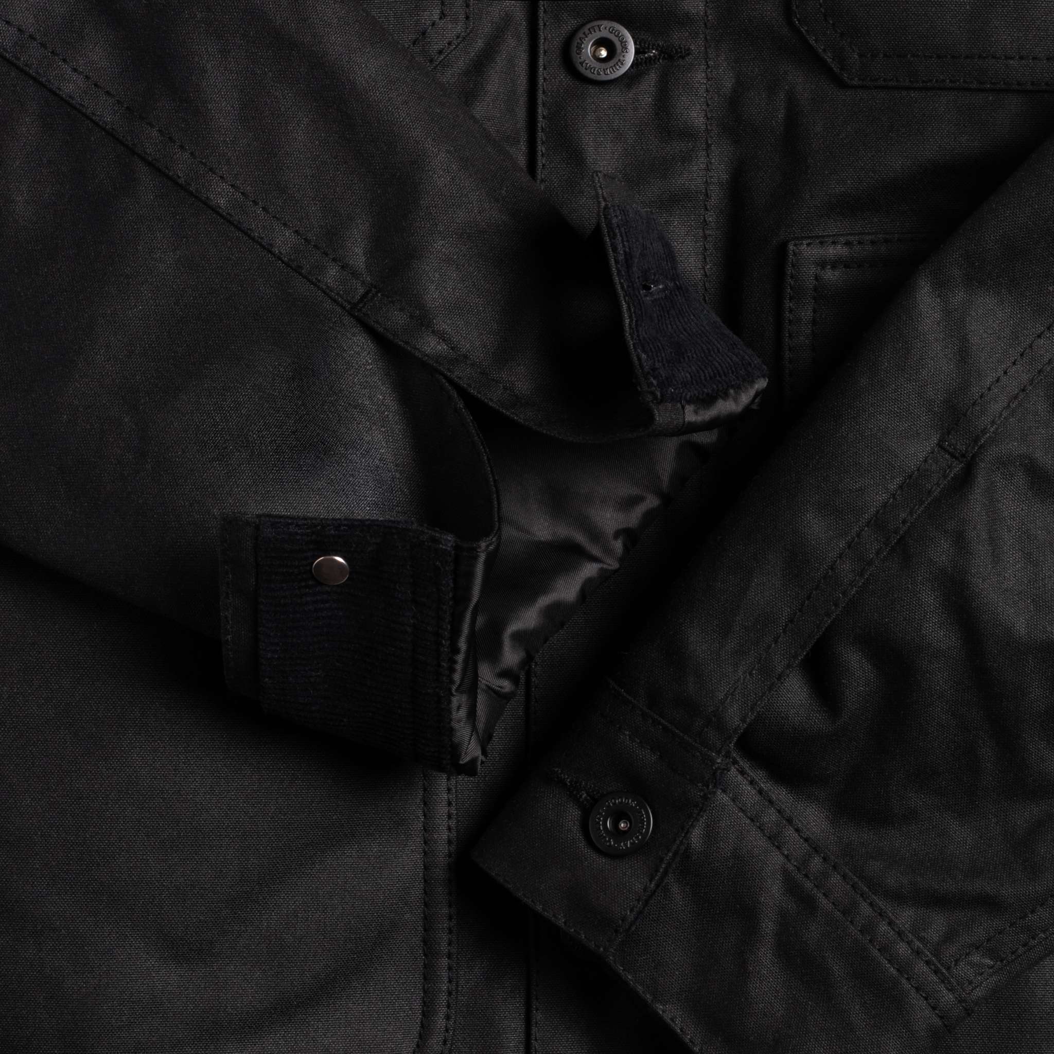 Waxed Trucker Jacket | Black - Image 8