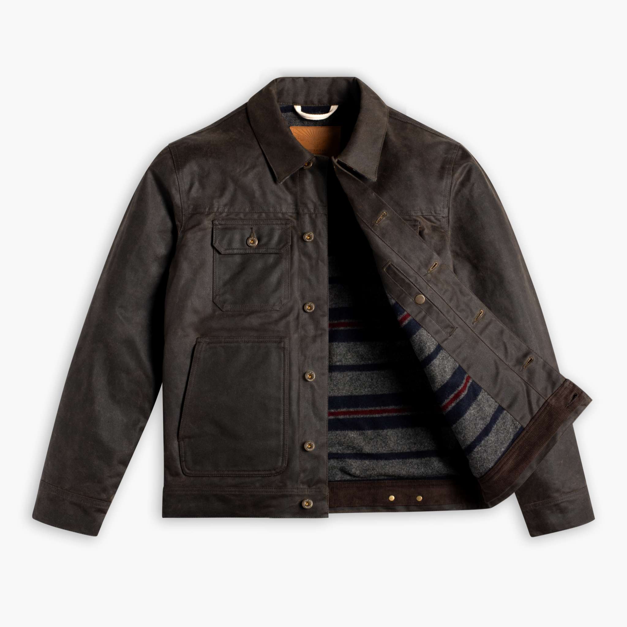 Waxed Trucker Jacket | Dark Olive - Image 5