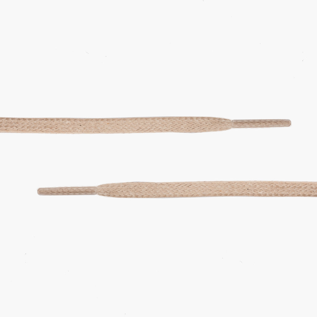 Flat Waxed Cotton Laces | Beige - Image 2